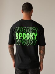 Black Spooky Halloween 100% Cotton T-Shirt - Image 3 of 9