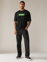 Black Spooky Halloween 100% Cotton T-Shirt - Image 4 of 9