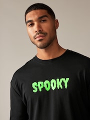 Black Spooky Halloween 100% Cotton T-Shirt - Image 5 of 9