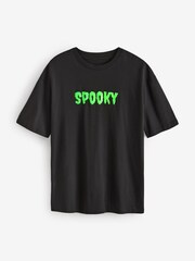 Black Spooky Halloween 100% Cotton T-Shirt - Image 6 of 9