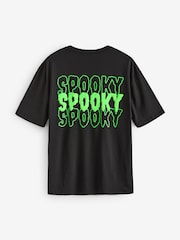 Black Spooky Halloween 100% Cotton T-Shirt - Image 7 of 9