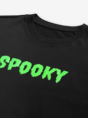 Black Spooky Halloween 100% Cotton T-Shirt - Image 8 of 9