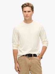 Поза білим - Superdry 100% Cotton базові Logo лонгслів Top - Image 1 of 3