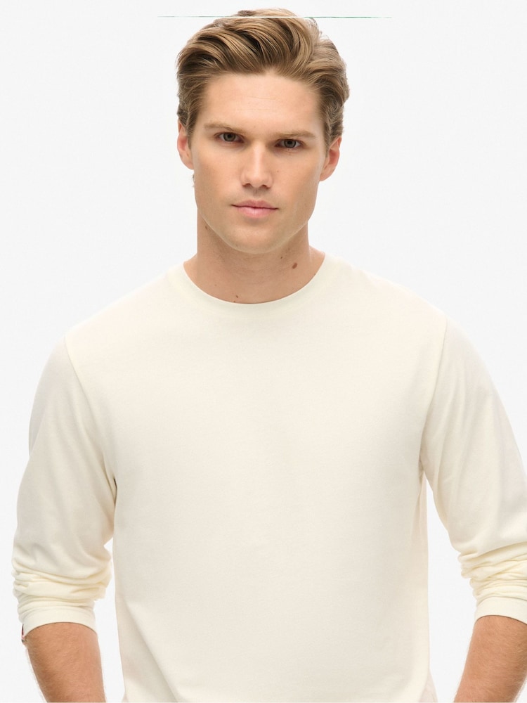 Поза білим - Superdry 100% Cotton базові Logo лонгслів Top - Image 3 of 3