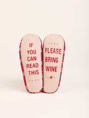 Brakeburn Red Please Bring Wine Slipper Socks - Image 4 of 4