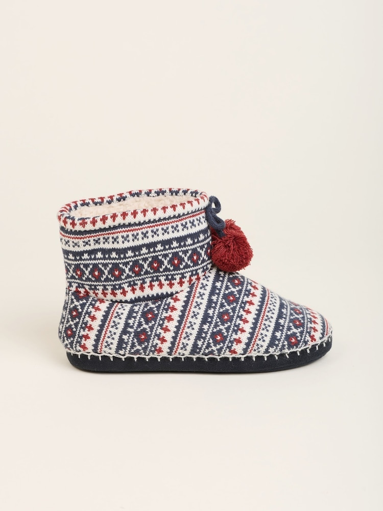 Brakeburn Blue Nordic Bring Me Chocolate Slipper Boots - Image 1 of 5