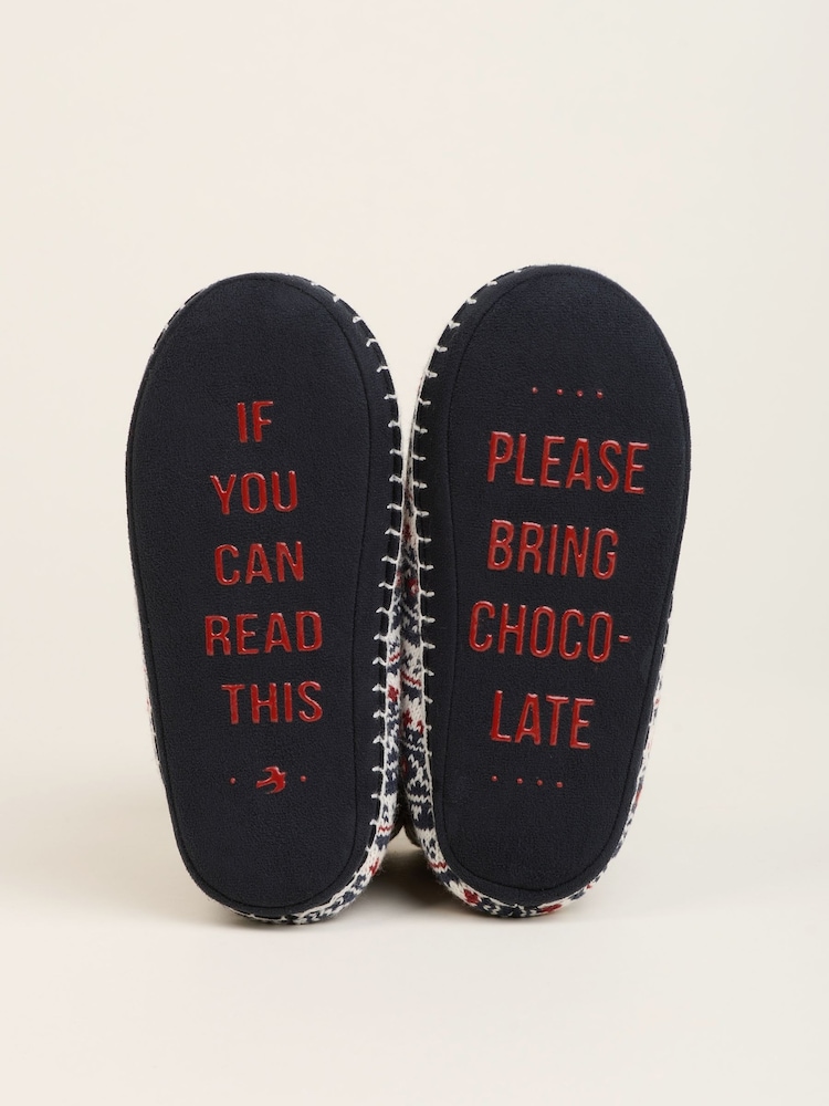 Brakeburn Blue Nordic Bring Me Chocolate Slipper Boots - Image 2 of 5