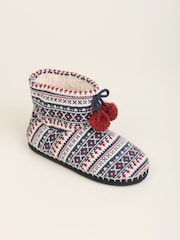 Brakeburn Blue Nordic Bring Me Chocolate Slipper Boots - Image 3 of 5