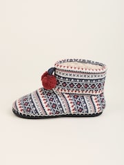 Brakeburn Blue Nordic Bring Me Chocolate Slipper Boots - Image 4 of 5