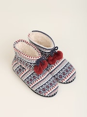 Brakeburn Blue Nordic Bring Me Chocolate Slipper Boots - Image 5 of 5
