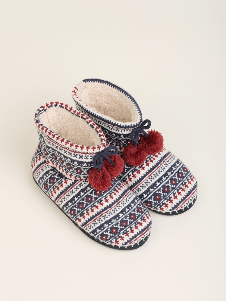 Brakeburn Blue Nordic Bring Me Chocolate Slipper Boots - Image 5 of 5
