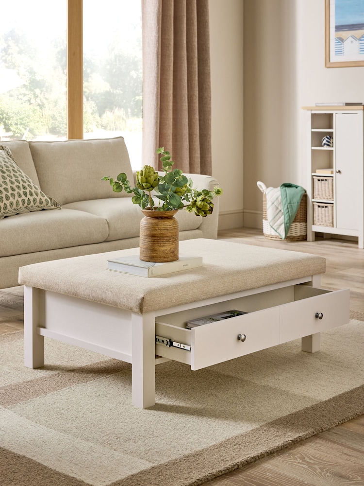 Tweedy Plain Light Natural Cream Malvern Oak Effect Storage Coffee Table - Image 2 of 10
