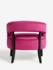 Soft Velvet Fuchsia Pink Remi Wood Accent Chair - Image 8 of 9