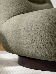 Casual Boucle Sage Green Otis Swivel Accent Chair - Image 2 of 9