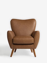 Vintaged Faux Leather Light Brown Wilson II Highback Armchair - Image 3 of 8