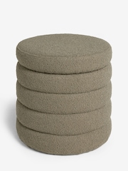 Casual Boucle Sage Green Ribbed Storage Stool - Image 5 of 6