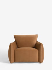 Soft Velvet Caramel Brown Ashby Accent Chair - Image 2 of 8