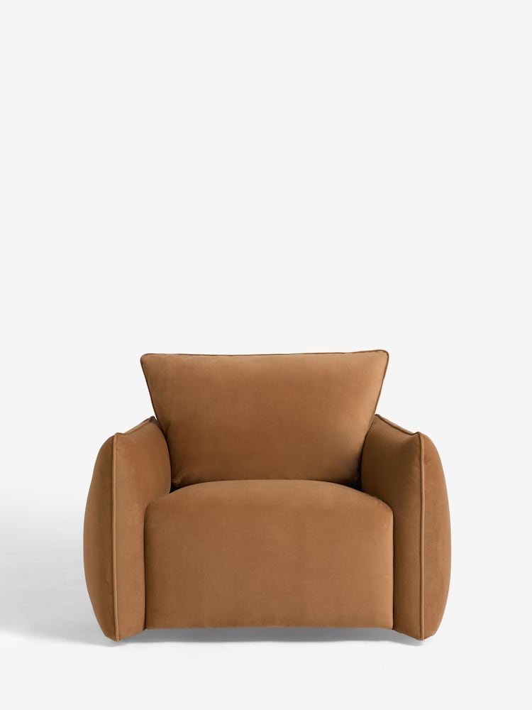 Soft Velvet Caramel Brown Ashby Accent Chair - Image 2 of 8