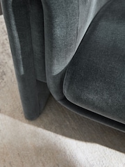 Opulent Chenille Slate Grey Rana Accent Chair - Image 2 of 9