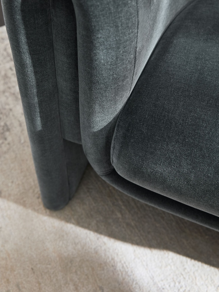 Opulent Chenille Slate Grey Rana Accent Chair - Image 2 of 9