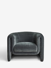 Opulent Chenille Slate Grey Rana Accent Chair - Image 3 of 9