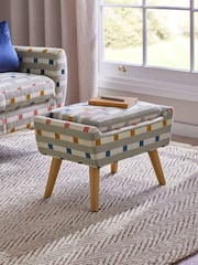 Chunky Stripe Geo Grey Wilson Storage Footstool - Image 1 of 7