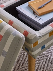 Chunky Stripe Geo Grey Wilson Storage Footstool - Image 3 of 7