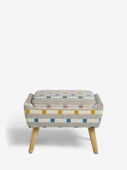 Chunky Stripe Geo Grey Wilson Storage Footstool - Image 5 of 7
