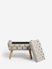 Chunky Stripe Geo Grey Wilson Storage Footstool - Image 6 of 7