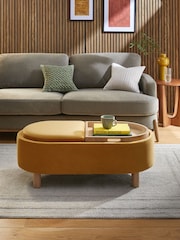 Soft Velvet Ochre Yellow Ashton Large Storage Stool - Image 3 of 9