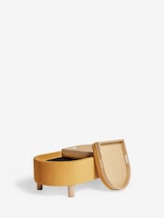 Soft Velvet Ochre Yellow Ashton Large Storage Stool - Image 7 of 9