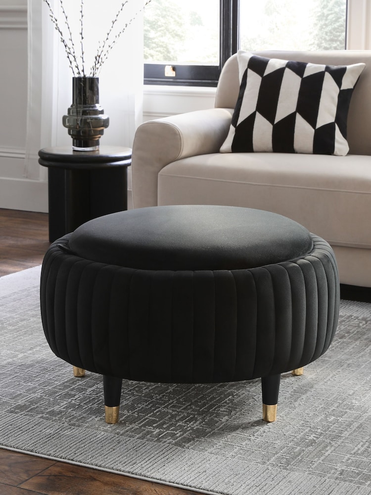 Soft Velvet Black Evie Coffee Table - Image 1 of 13