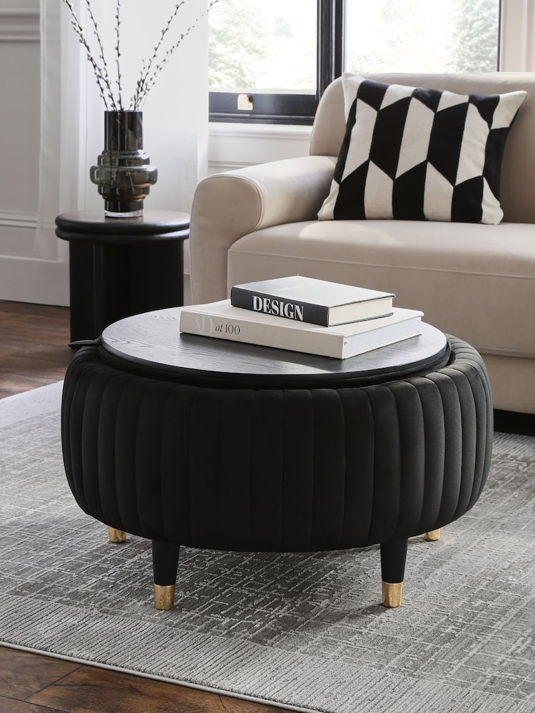 Soft Velvet Black Evie Coffee Table - Image 2 of 13