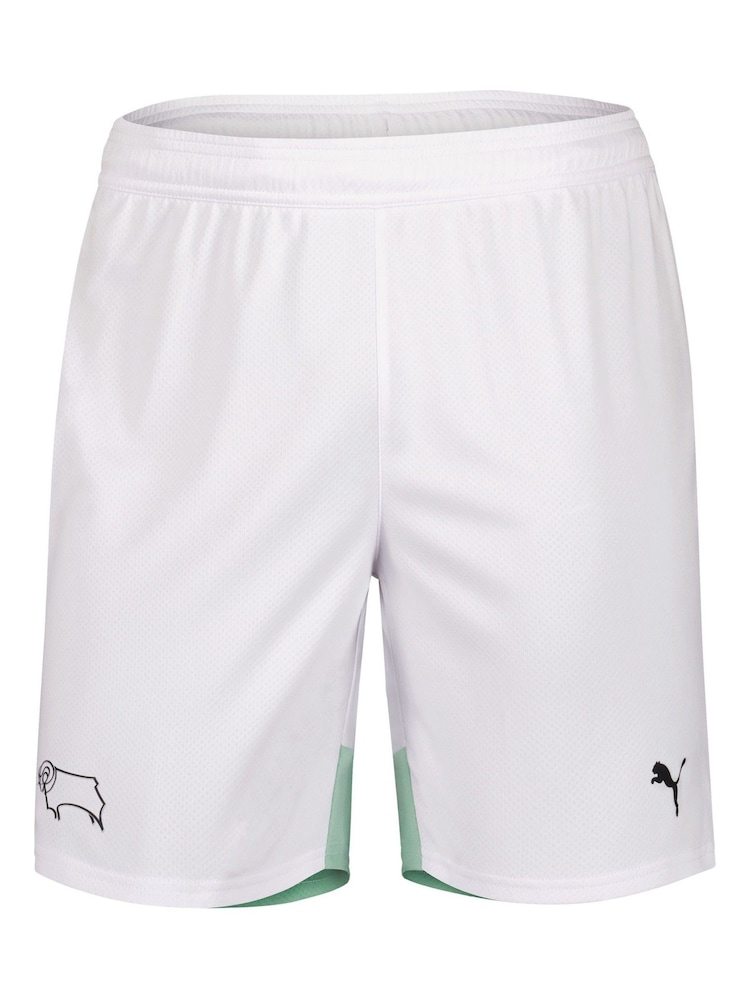 Puma White Derby County Away Shorts 2024-25 - Image 2 of 3