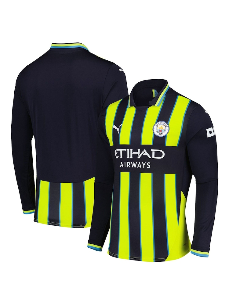 Puma Blue Long Sleeve Manchester City Away Shirt 2024-25 - Image 1 of 3