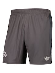 adidas Grey Real Madrid Third Shorts 2024-25 Kids - Image 2 of 3