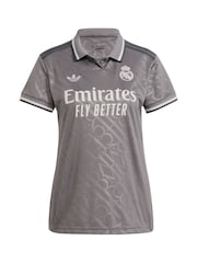 adidas Grey Real Madrid Third Shirt 2024-25 Womens - Image 2 of 3