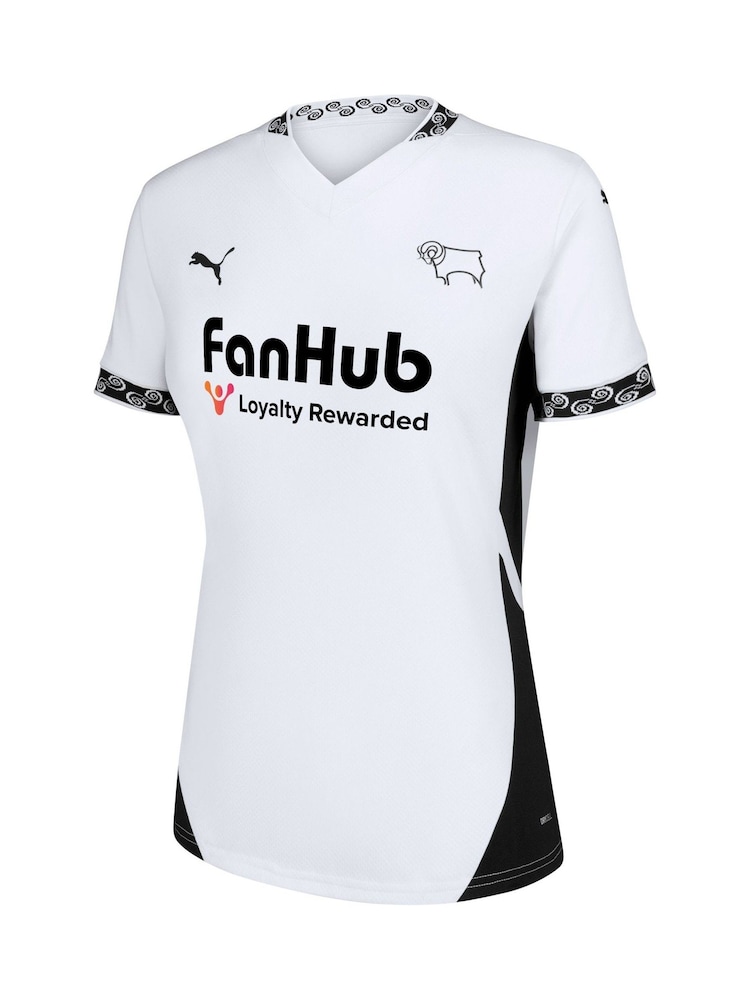 Puma White Womens Derby County Home Shirt 2024-25 - Image 2 of 3