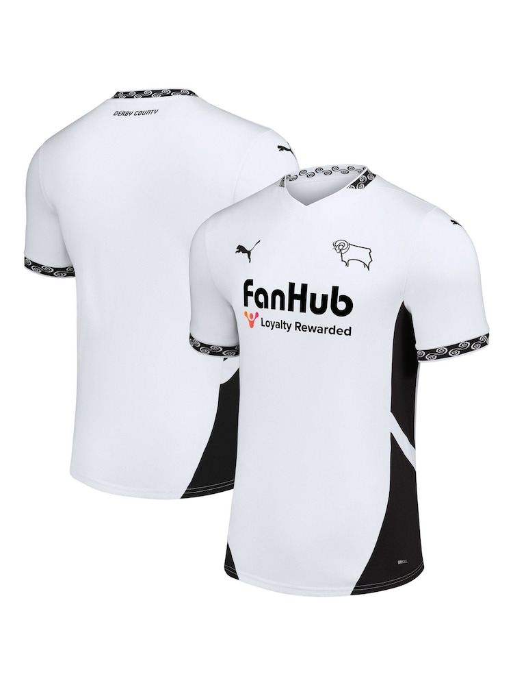 Puma White Kids Derby County Home Shirt 2024-25 - Image 1 of 3