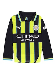 Puma Blue Manchester City Away Shirt 2024-25 Long Sleeve Kids - Image 2 of 4