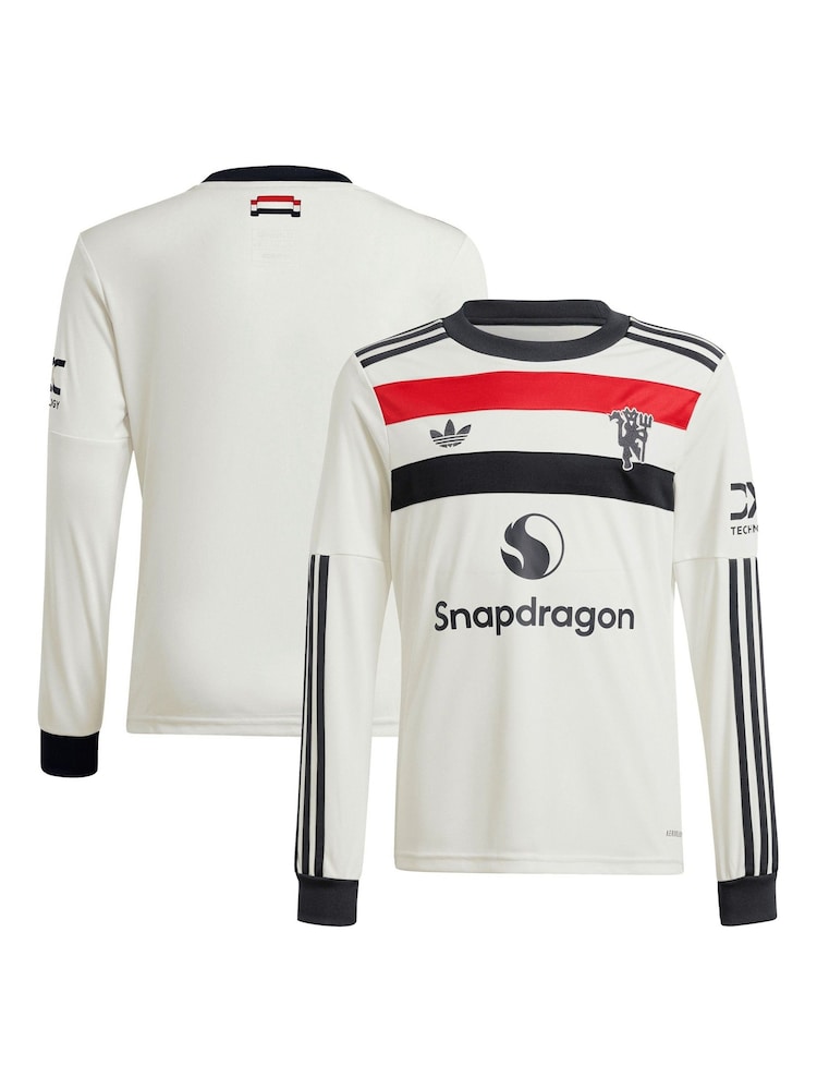 Buy adidas White Manchester United Third Shirt 2024-25 Kids Long