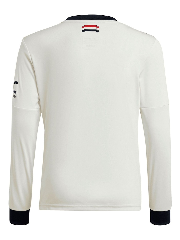 adidas White Manchester United Third Shirt 2024-25 Kids Long Sleeve - Image 5 of 5