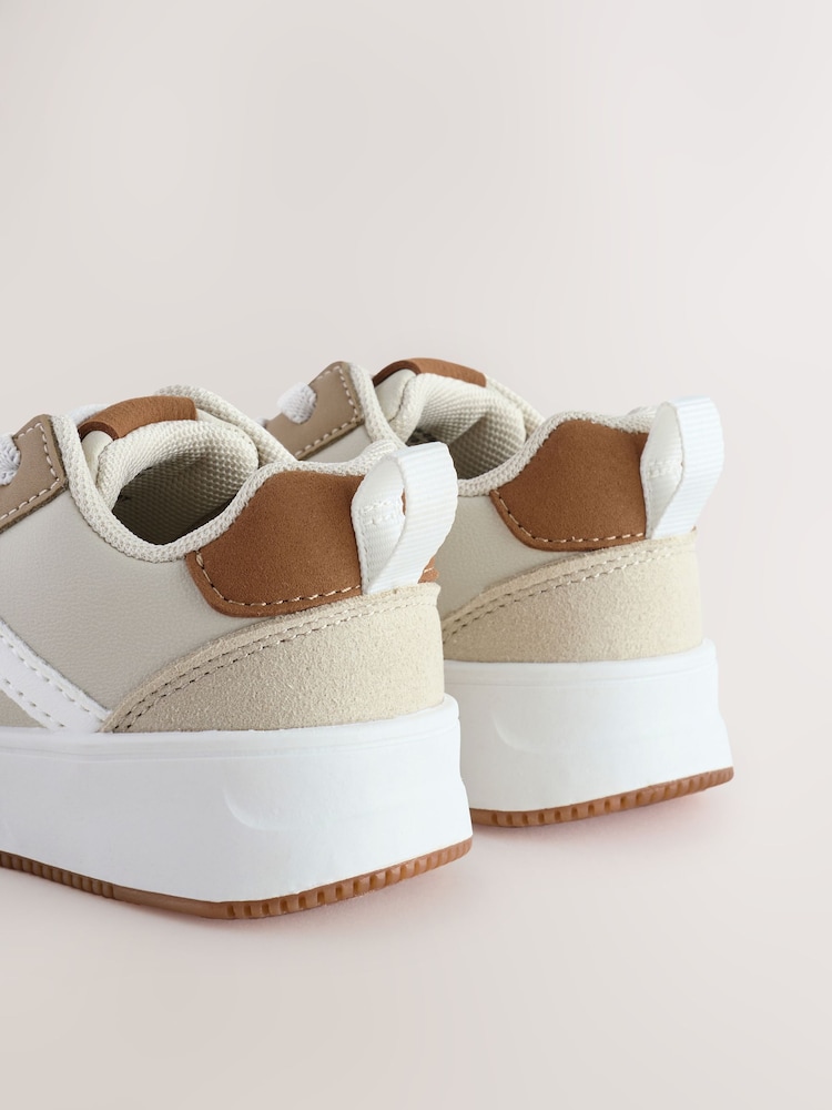 Neutral Standard Fit (F) Elastic Lace Trainers - Image 3 of 5