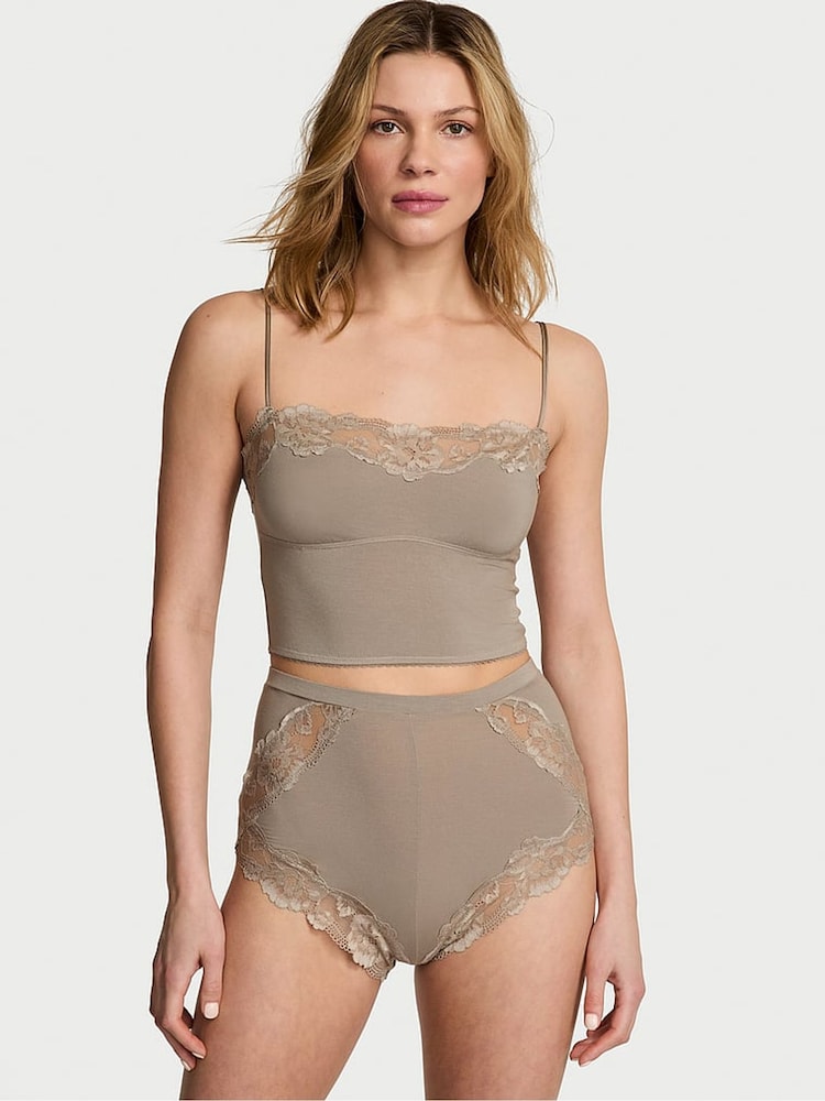 Victoria's Secret Turtle Dove Grey Straight Neck Modal Cami Set - Image 1 of 3