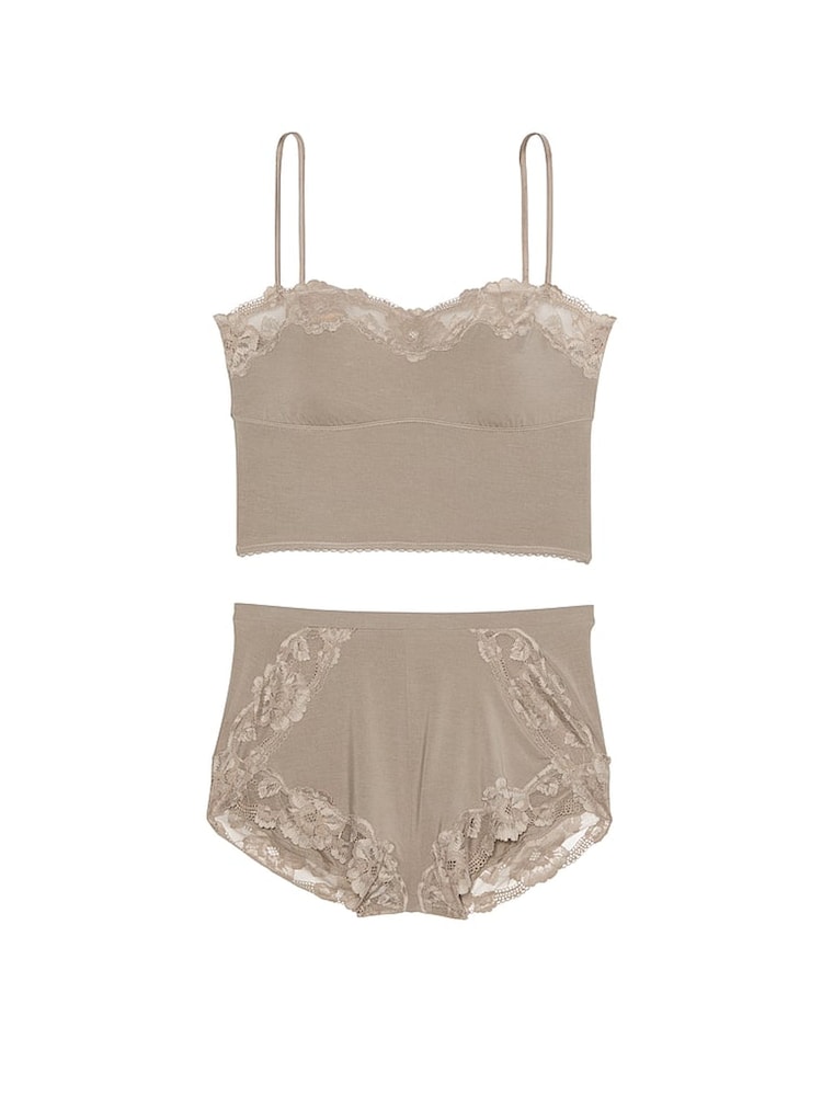 Victoria's Secret Turtle Dove Grey Straight Neck Modal Cami Set - Image 3 of 3