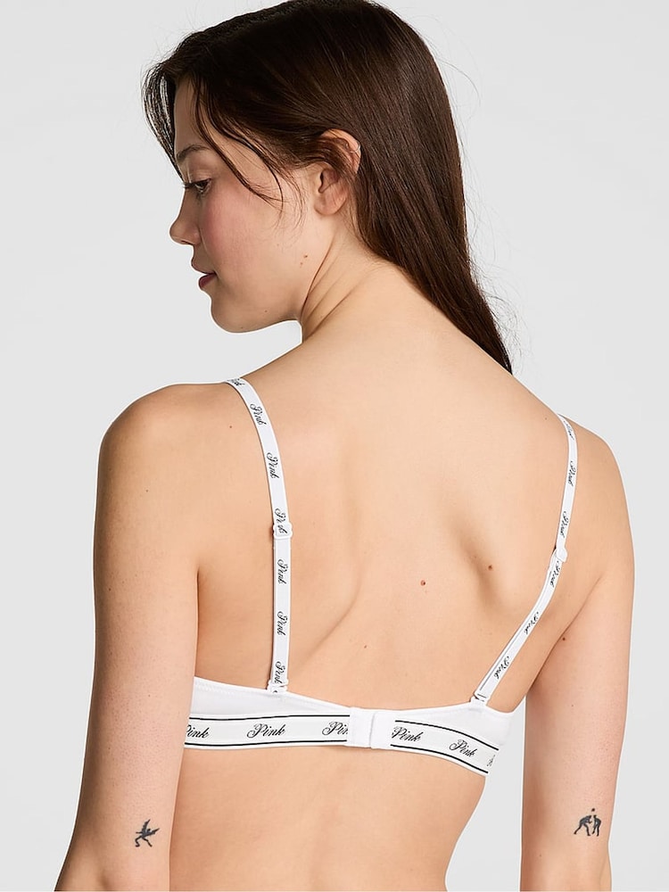 Victoria's Secret PINK White Logo Non Wired Lightly Lined Bra - Image 2 of 3