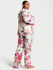 Victoria's Secret Coconut White Floral Satin Long Pyjama Set - Image 2 of 3