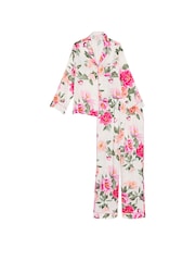 Victoria's Secret Coconut White Floral Satin Long Pyjama Set - Image 3 of 3