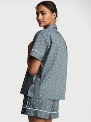 Victoria's Secret Steel Grey Flowers Cotton Short Pyjama Set - Image 2 of 3