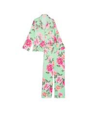 Victoria's Secret Mint Green Floral Satin Long Pyjama Set - Image 3 of 3